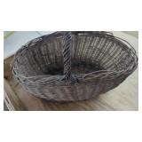 Antique large Wicker Basket. Rough around Top