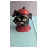 Vintage Ken L Ration Black Plastic Dog Bank -