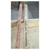 2 Wood  Yard Sticks. White Hall National Bank 48"