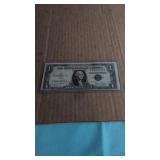 1935D. Blue Seal Silver Certificate in plastic