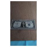 1935D. Blue Seal Silver Certificate in plastic