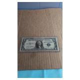 1935D. Blue Seal Silver Certificate in plastic
