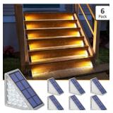6 New Solar Step Lights,Warm White Solar Stair