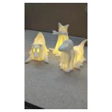 Set of 3 Lighted Ghost Dogs with LED Tea Lights,