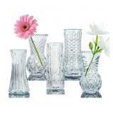 5 New Glass Bud Vases  Vintage Embossed in