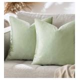 2 New Light Green 18x18 Pillow Covers Set of 2