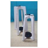 2 New White Wood Decor Candle Holders 12' &