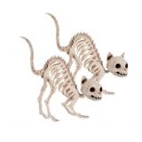 New 2 PCS Skeleton Cats Set Indoor Outdoor