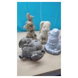 4 Outdoor Garden Figures2 Concrete, 1 Water