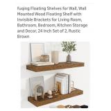 (New) Set of 2 Rustic Floating Shelves 24" Long x