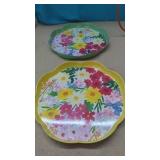 2 New 12" Melamine Trays Colorful