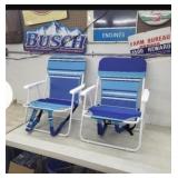 (2) New Backpack Beach/Parade or deck chairs with