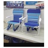 (2) New Backpack Beach/Parade or deck chairs with