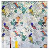 Colorful Bird and Floral Window Privacy Film