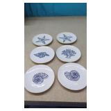 (6) New Beach Look Trinket Trays Decor 5'