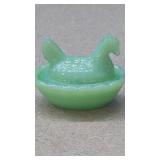 Minature Jade Hen on Nest.             No Damage