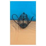 Teapot Candle Holder Ornate Teapot, Metal Patio