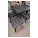 Outdoor Patio Table & 4 Chairs & Small End Table.