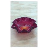Estate. Vintage Fenton Ruby Red Amberina Hobnail