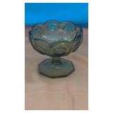 MCM.  Fostoria Green Coin Glass Liberty