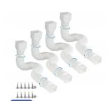 New White 4 Pack Rain Gutter Downspout Extensions