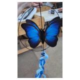 New Blue Morpho Butterfly Wind Spinner. Big