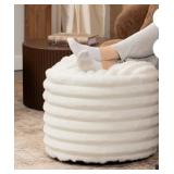 Jaxx Paran Pouf - Fluffy Faux Fur Ottoman for