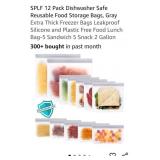 (22) Reusable Food Storage Bags .. dishwasher