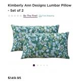 2 NEW Kimberly Ann Designs Lumbar Pillows