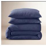 (New) King Size 3pc Waffle Duvet Set ( Midnight