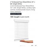 35" x 60"  (New)2" Faux Wood Blind ( White)