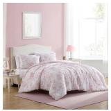 New Laura Ashley Delphine Pink King Comforter Set