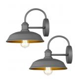 2 New Gray Wall Lamps 10"