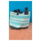 Thirty One bags XL Canvas Crew Tote Teal Straw