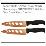 2pk Copper Knife .. Never Needs Sharpened