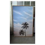 3 Wooden Beach Themed Paintings