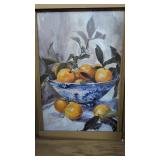 Framed Vintage Oranges Canvas Wall Art, Rustic