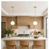 2 New Modern Globe Pendant Lights Kitchen Island