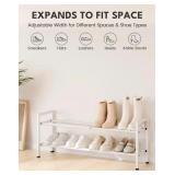 New  2 Tier Expandable Shoe Rack for Closet,