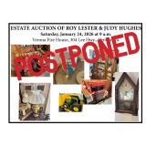 POSTPONED - Estate Auction of Roy Lester & Judy Hughes