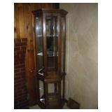 Lighted Maple Curio Cabinet  24x10x71 incxhes