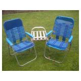 (2) Folding Patio Chairs & Bench