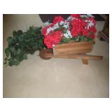Decorative Wheelbarrow w/Faux Flowers
