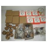 (12) PSI Gauges, (6) Valves & (9) Brass Fittings