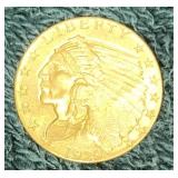 1929 $2 1/2  Dollar US Gold Coin