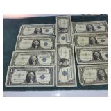 (10) 1957A $1 One Dollar Silver Certificates
