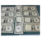 (10) 1935H-1957A-1957B $1 One Dollar Silver Certif