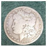 1881  US Morgan Silver Dollar