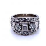 14K white gold diamond ring.