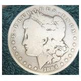1884  US Morgan Silver Dollar